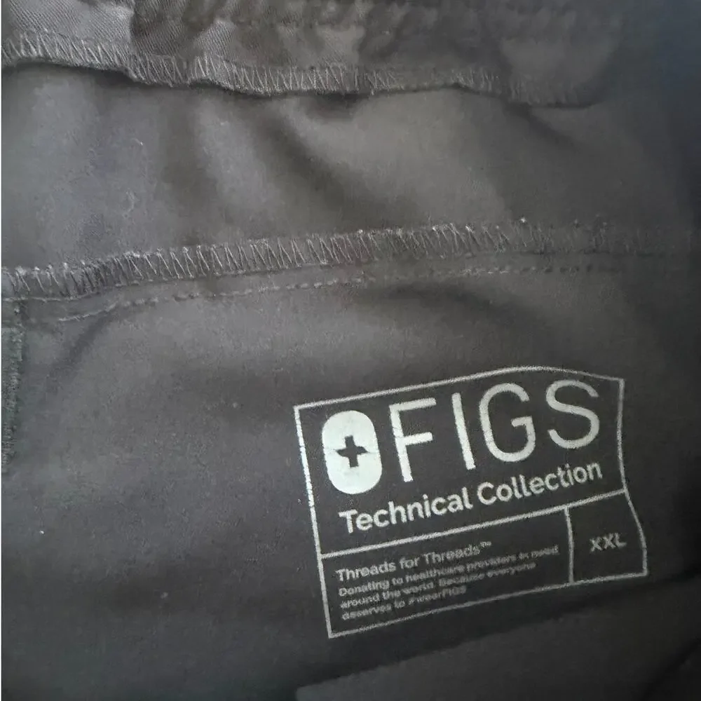Figs Black Tansen Jogger Scrub Pants Size XXL